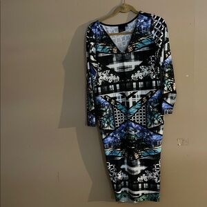 ASOS Curve Gray and Black Patterned Top